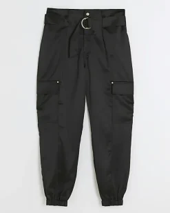 River Island Satin Belted Paperbag Trousers< Trousers