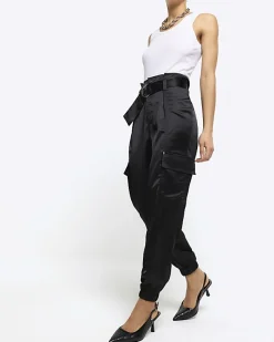 River Island Satin Belted Paperbag Trousers< Trousers