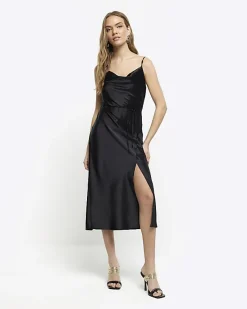River Island satin belted slip midi dress< Dresses