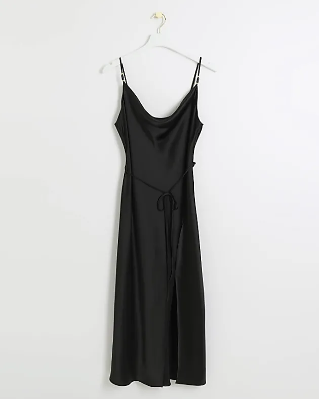 River Island satin belted slip midi dress< Dresses