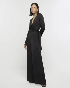 River Island satin knot detail jumpsuit< Jumpsuits & Playsuits