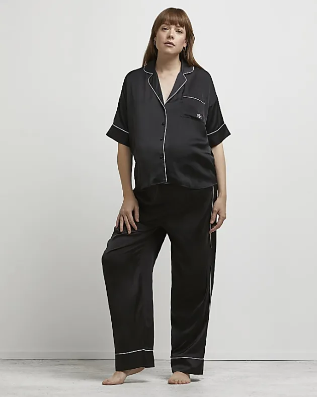 River Island satin maternity pyjama top< Maternity