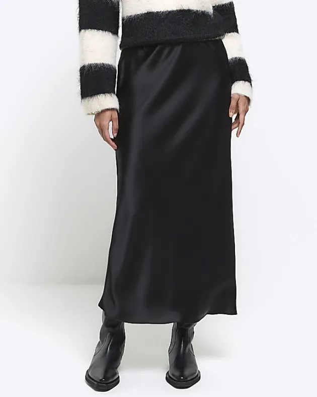 River Island Satin Midi Skirt< Skirts