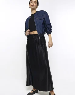 River Island satin tie waist maxi skirt< Skirts