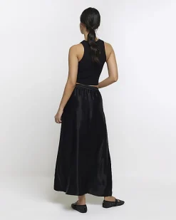 River Island satin tie waist maxi skirt< Skirts
