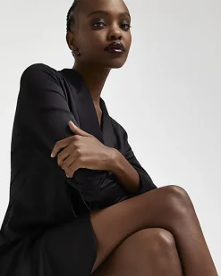 River Island satin wrap mini blazer dress< Dresses