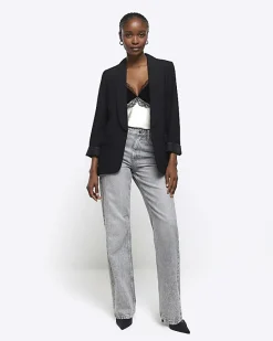 River Island shawl collar roll sleeve blazer< Suits & Tailoring