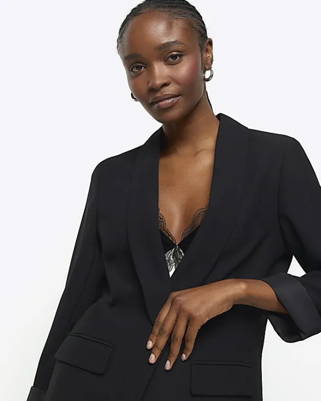 River Island shawl collar roll sleeve blazer< Suits & Tailoring