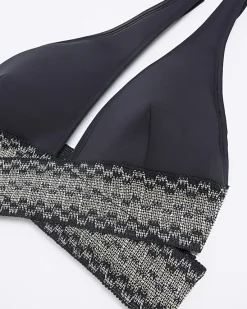 River Island shirred asymmetric bikini top< Swimwear & Beachwear