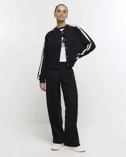 River Island side stripe bomber sweatshirt< Loungewear