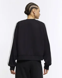 River Island side stripe bomber sweatshirt< Loungewear