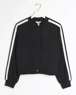 River Island side stripe bomber sweatshirt< Loungewear