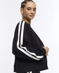 River Island side stripe bomber sweatshirt< Loungewear
