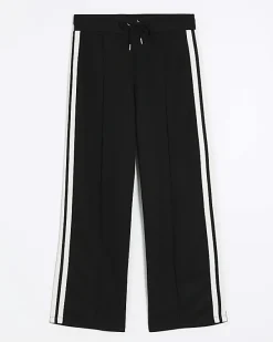 River Island side stripe wide leg joggers< Trousers