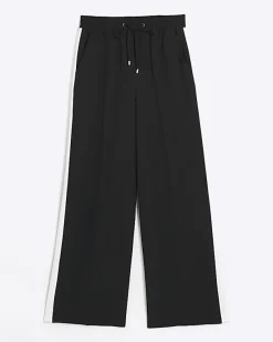 River Island side stripe wide leg joggers< Trousers