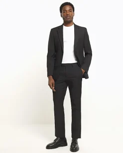 River Island skinny fit twill suit jacket< Big & Tall