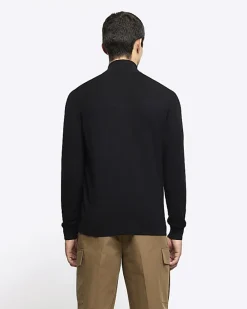 River Island slim fit diagonal half zip jumper< Jumpers & Cardigans
