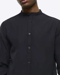 River Island slim fit grandad collar shirt< Shirts