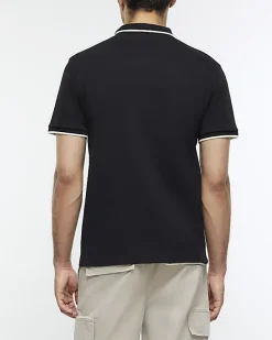 River Island slim fit taped collar polo< Polo Shirts
