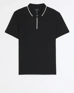 River Island slim fit taped collar polo< Polo Shirts