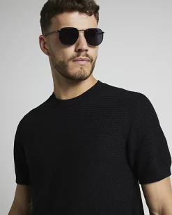 River Island slim fit textured knit t-shirt< Jumpers & Cardigans