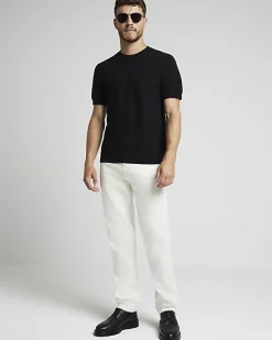 River Island slim fit textured knit t-shirt< Jumpers & Cardigans