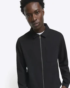 River Island slim fit textured zip up sweatshirt< Matching Sets