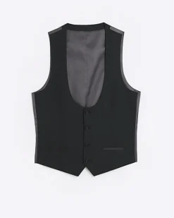 River Island slim fit tuxedo waistcoat< Suits