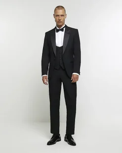 River Island slim fit tuxedo waistcoat< Suits