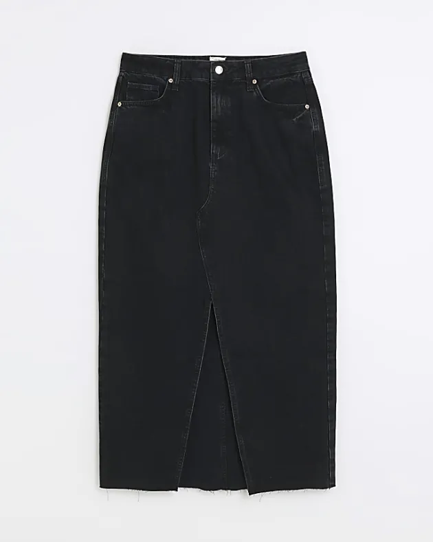 River Island split front denim midi skirt< Skirts
