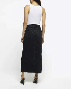 River Island split front denim midi skirt< Skirts