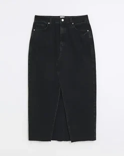 River Island split front denim midi skirt< Skirts