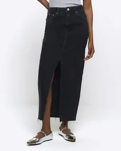 River Island split hem denim maxi skirt< Skirts