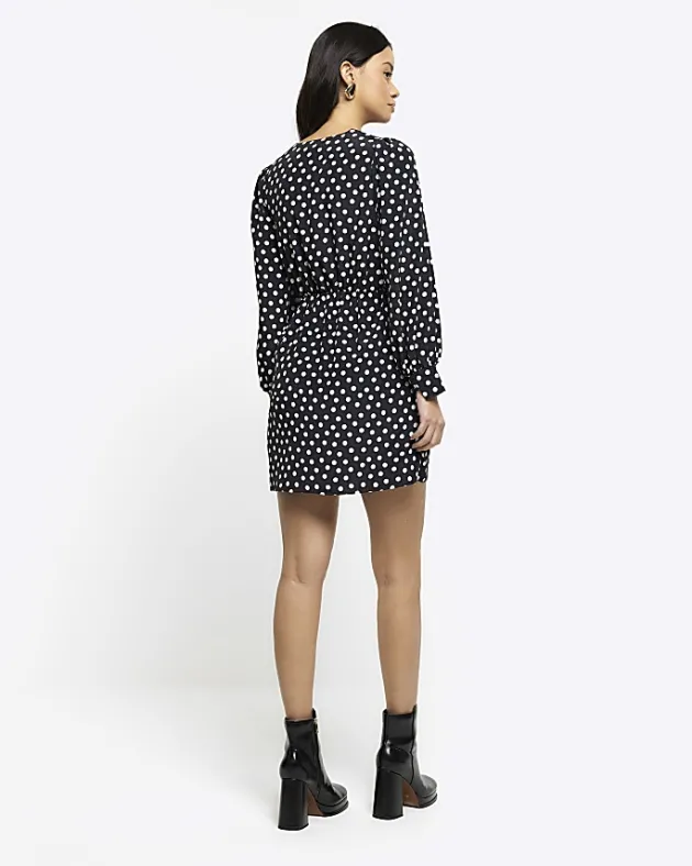 River Island spot knot detail swing mini dress< Dresses