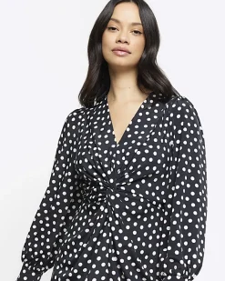 River Island spot knot detail swing mini dress< Dresses