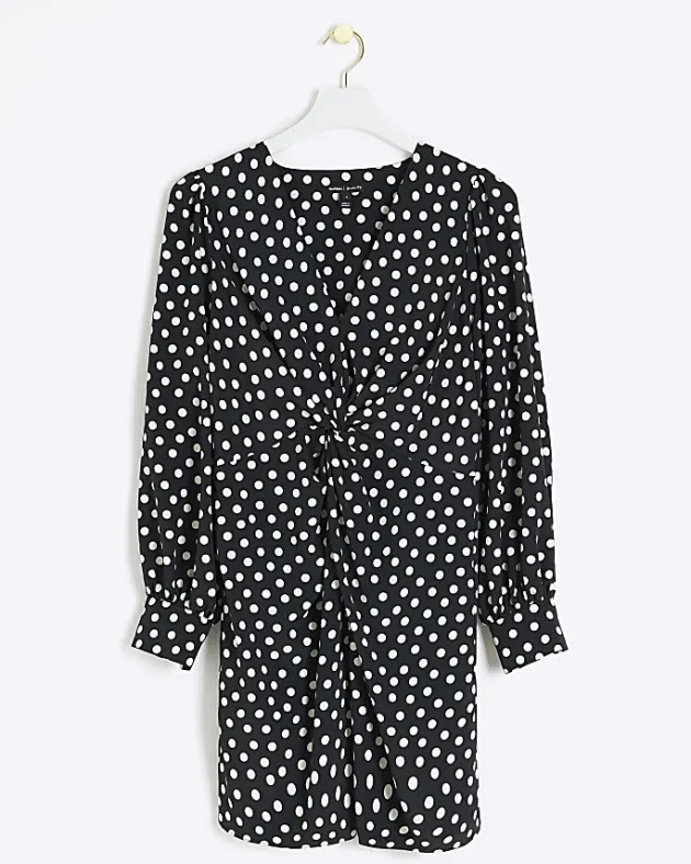 River Island spot knot detail swing mini dress< Dresses