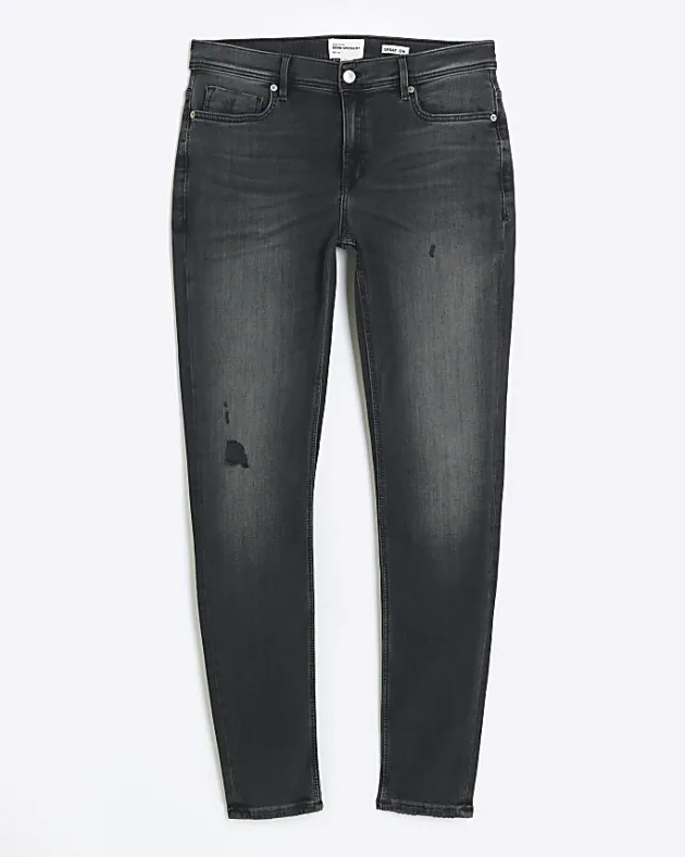River Island spray on super skinny fit ripped jeans< Jeans