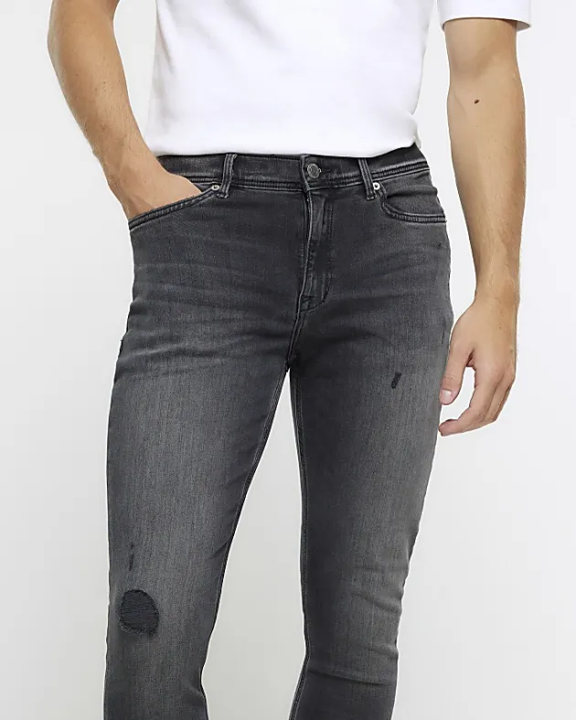 River Island spray on super skinny fit ripped jeans< Jeans