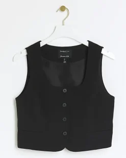 River Island square neck crop waistcoat< Suits & Tailoring