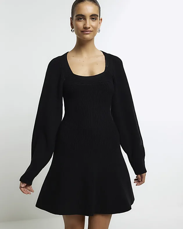 River Island square neck jumper mini dress< Dresses