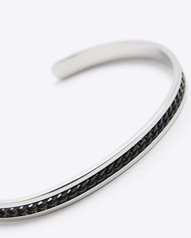 River Island Stainless Steel Chain Cuff Bracelet< Jewellery & Watches