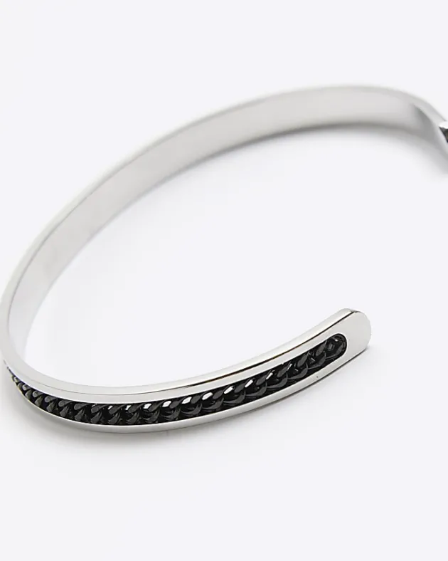 River Island Stainless Steel Chain Cuff Bracelet< Jewellery & Watches