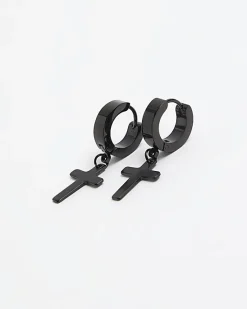 River Island stainless steel cross hoop earrings< Jewellery & Watches