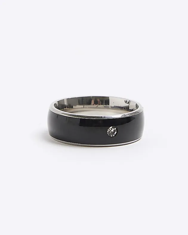 River Island stainless steel diamante ring< Jewellery & Watches
