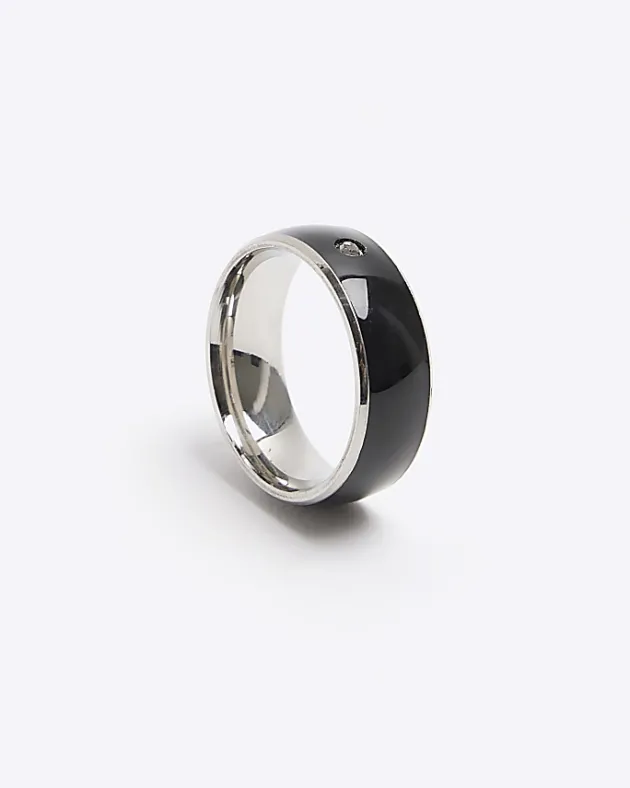 River Island stainless steel diamante ring< Jewellery & Watches