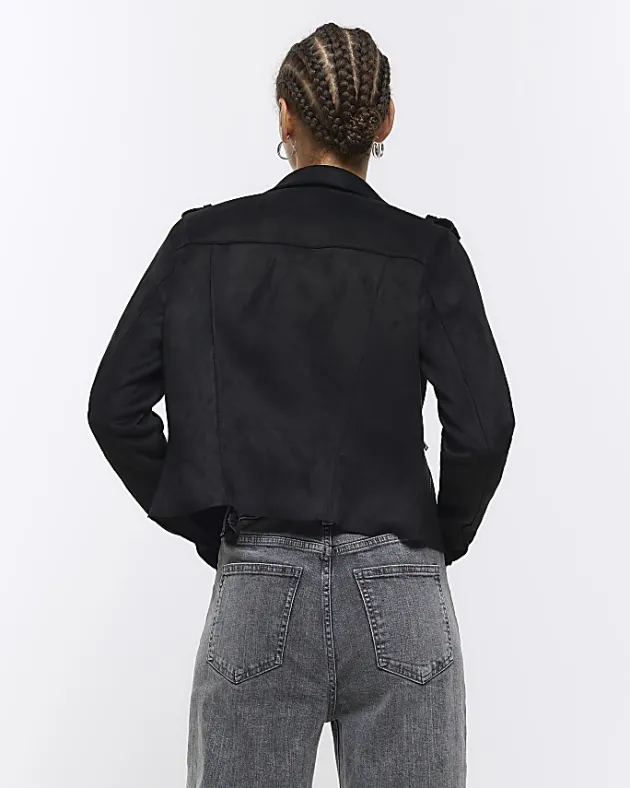 River Island suedette crop biker jacket< Coats & Jackets