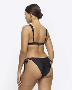 River Island tie side scallop brief bikini bottoms< Swimwear & Beachwear
