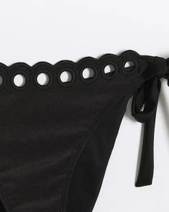 River Island tie side scallop brief bikini bottoms< Swimwear & Beachwear