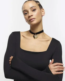 River Island velvet heart necklace< Jewellery