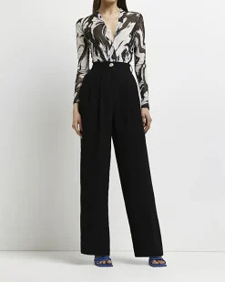 River Island wide leg pleated trousers< Trousers